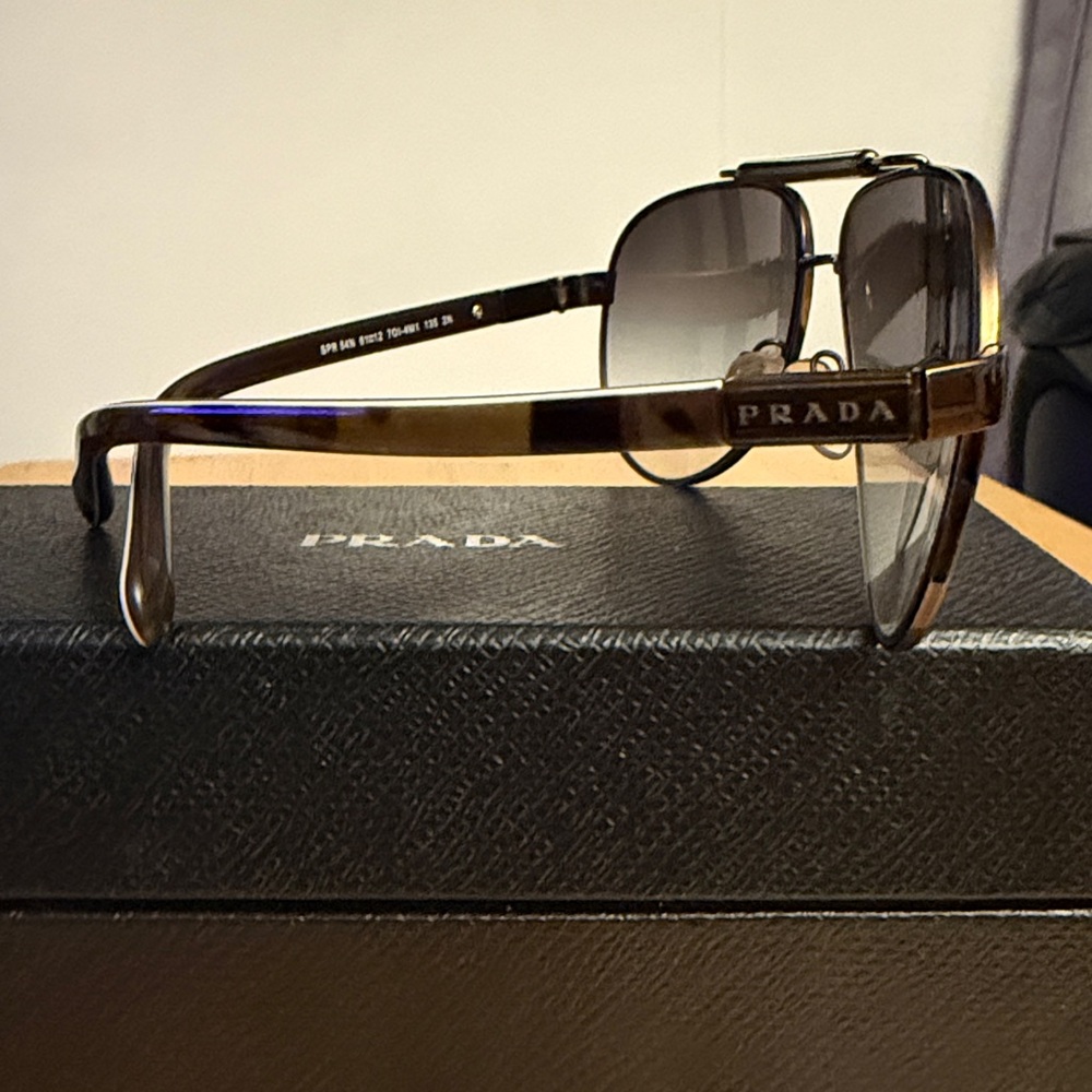 Prada Dark Gray Aviator Sunglasses - Picture 2 of 4